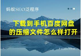 下载到手机百度网盘的压缩文件怎么样打开