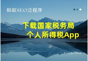 下载国家税务局个人所得税App