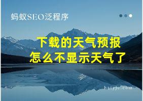 下载的天气预报怎么不显示天气了