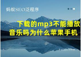 下载的mp3不能播放音乐吗为什么苹果手机