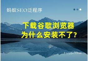 下载谷歌浏览器为什么安装不了?