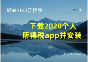 下载2020个人所得税app并安装