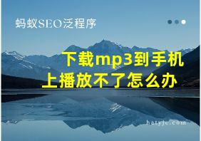 下载mp3到手机上播放不了怎么办