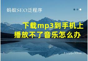 下载mp3到手机上播放不了音乐怎么办