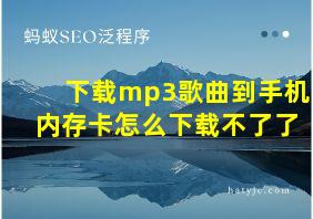 下载mp3歌曲到手机内存卡怎么下载不了了