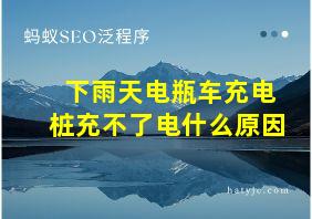 下雨天电瓶车充电桩充不了电什么原因