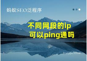 不同网段的ip可以ping通吗