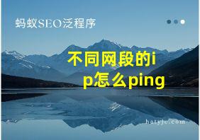 不同网段的ip怎么ping