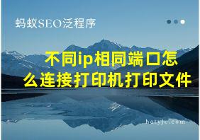 不同ip相同端口怎么连接打印机打印文件