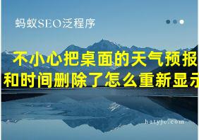 不小心把桌面的天气预报和时间删除了怎么重新显示