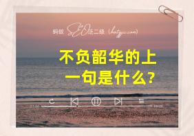 不负韶华的上一句是什么?