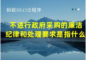 不进行政府采购的廉洁纪律和处理要求是指什么