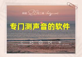 专门测声音的软件