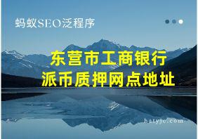 东营市工商银行派币质押网点地址