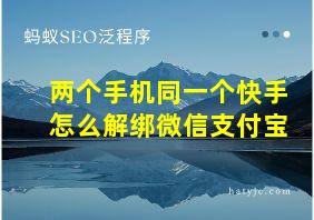 两个手机同一个快手怎么解绑微信支付宝