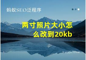 两寸照片大小怎么改到20kb