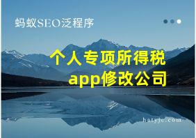 个人专项所得税app修改公司