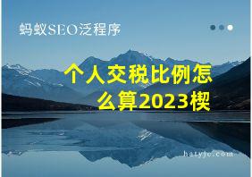 个人交税比例怎么算2023楔