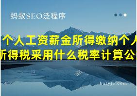 个人工资薪金所得缴纳个人所得税采用什么税率计算公式