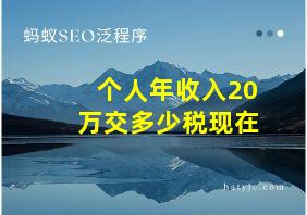 个人年收入20万交多少税现在