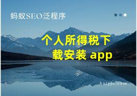 个人所得税下载安装 app