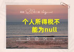 个人所得税不能为null