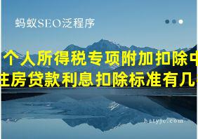 个人所得税专项附加扣除中住房贷款利息扣除标准有几档