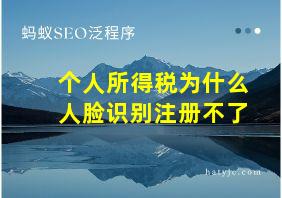 个人所得税为什么人脸识别注册不了