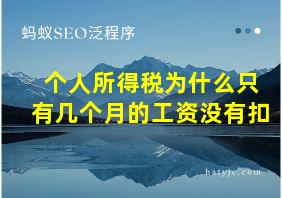 个人所得税为什么只有几个月的工资没有扣