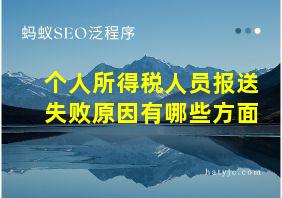 个人所得税人员报送失败原因有哪些方面