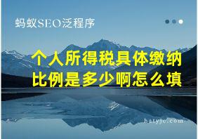 个人所得税具体缴纳比例是多少啊怎么填