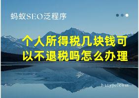 个人所得税几块钱可以不退税吗怎么办理