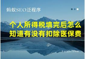 个人所得税填完后怎么知道有没有扣除医保费