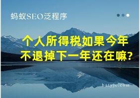 个人所得税如果今年不退掉下一年还在嘛?