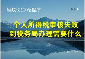 个人所得税审核失败到税务局办理需要什么