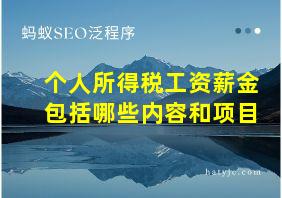 个人所得税工资薪金包括哪些内容和项目