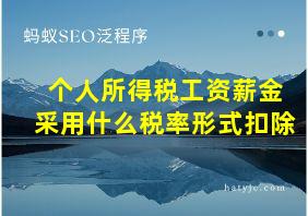 个人所得税工资薪金采用什么税率形式扣除