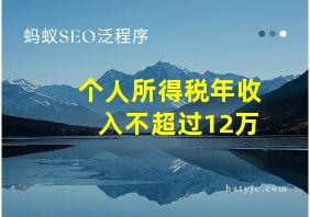 个人所得税年收入不超过12万