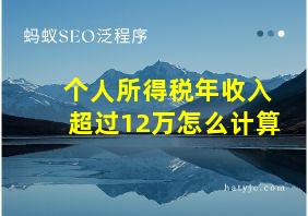 个人所得税年收入超过12万怎么计算