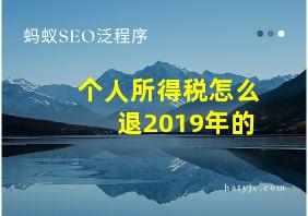 个人所得税怎么退2019年的