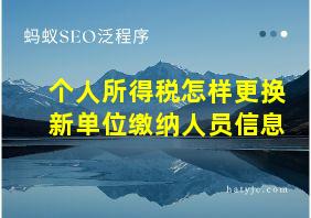 个人所得税怎样更换新单位缴纳人员信息