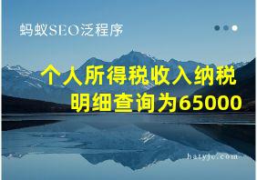 个人所得税收入纳税明细查询为65000