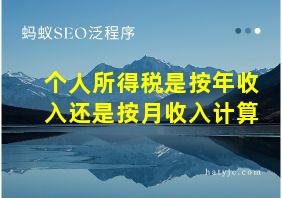 个人所得税是按年收入还是按月收入计算