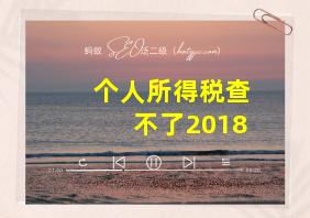 个人所得税查不了2018