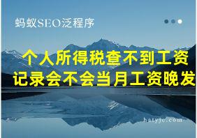 个人所得税查不到工资记录会不会当月工资晚发