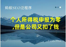 个人所得税申报为零,但是公司又扣了钱