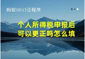 个人所得税申报后可以更正吗怎么填