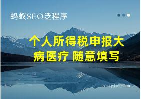 个人所得税申报大病医疗 随意填写