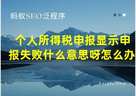 个人所得税申报显示申报失败什么意思呀怎么办