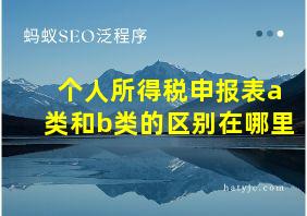 个人所得税申报表a类和b类的区别在哪里